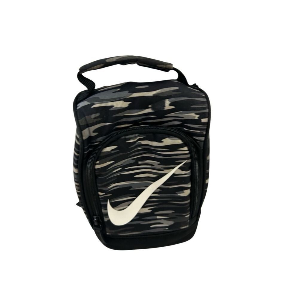 Nike lunch bag‎ zipper black gray 7"x11"